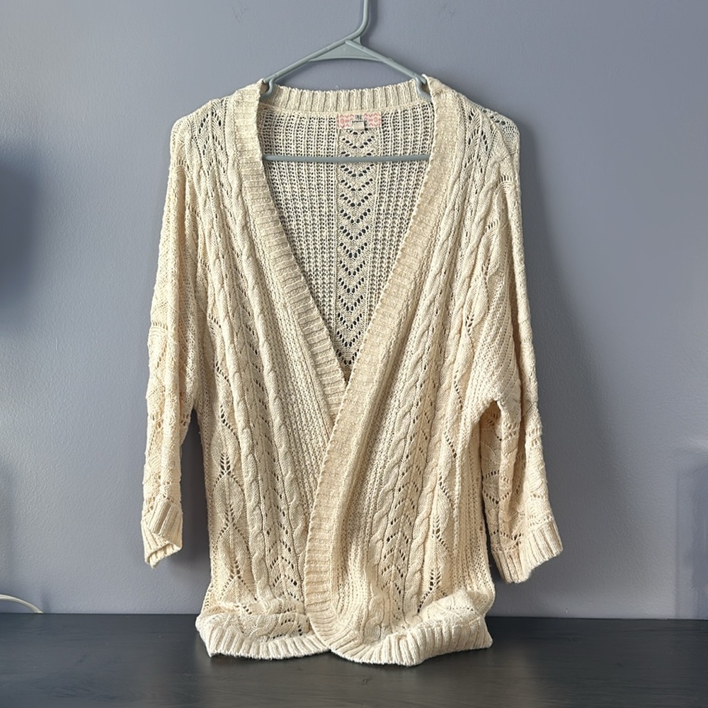 Cream colored lace cardigan